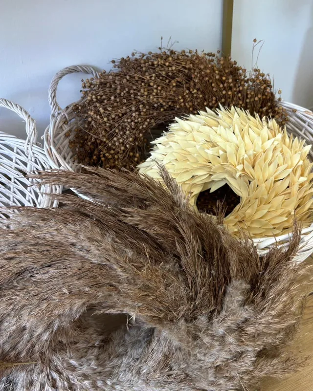 Dried pampas wreaths